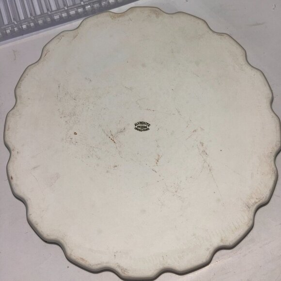 Frugier Limoges France Ceramic Fluted Tart Pan 10" MCM Morning Glory Flowers - Picture 7 of 11